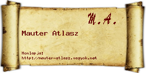 Mauter Atlasz névjegykártya